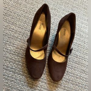 BASS brown suade wedges. Size 7